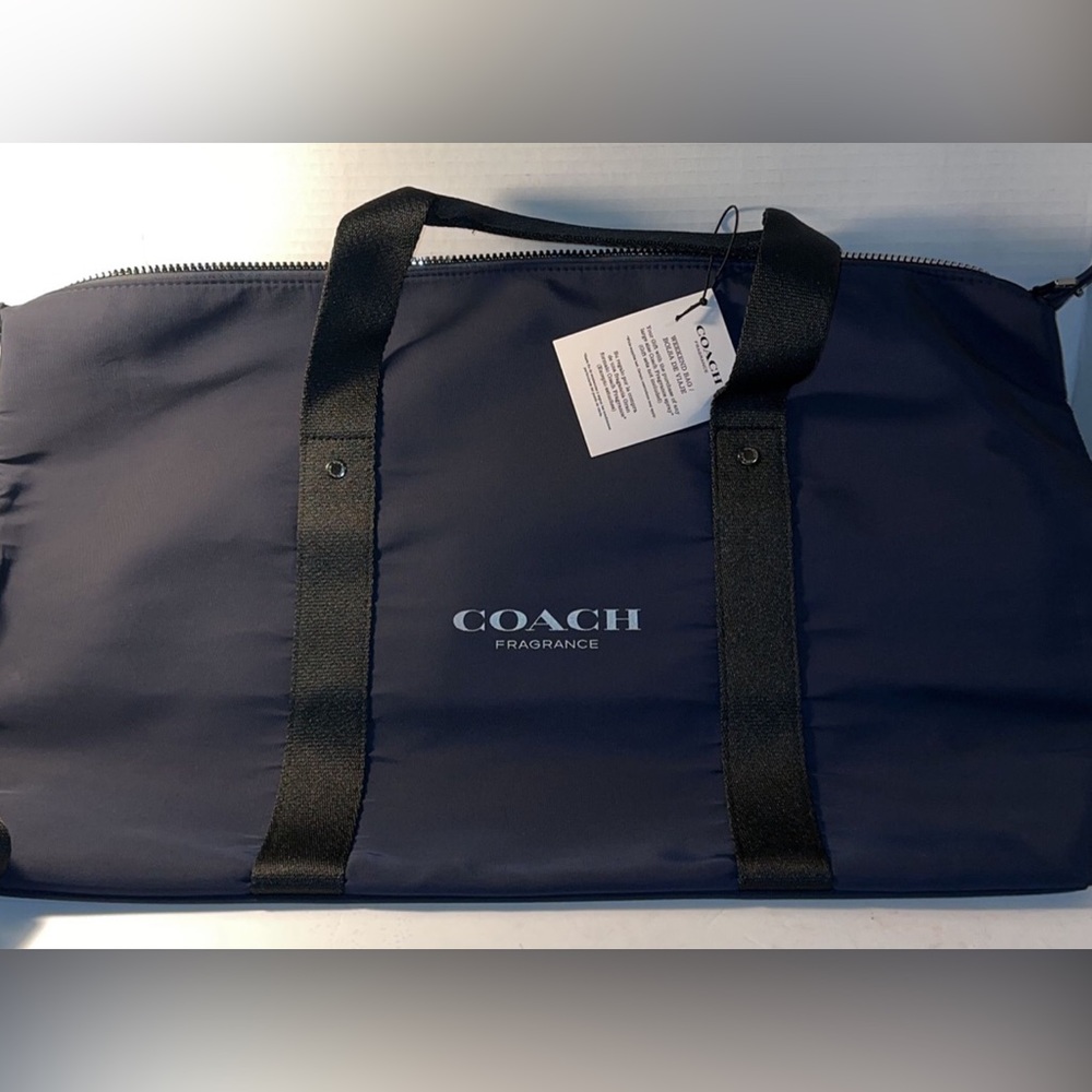 New w Tags Coach Duffel Weekend Bag Fabric blue